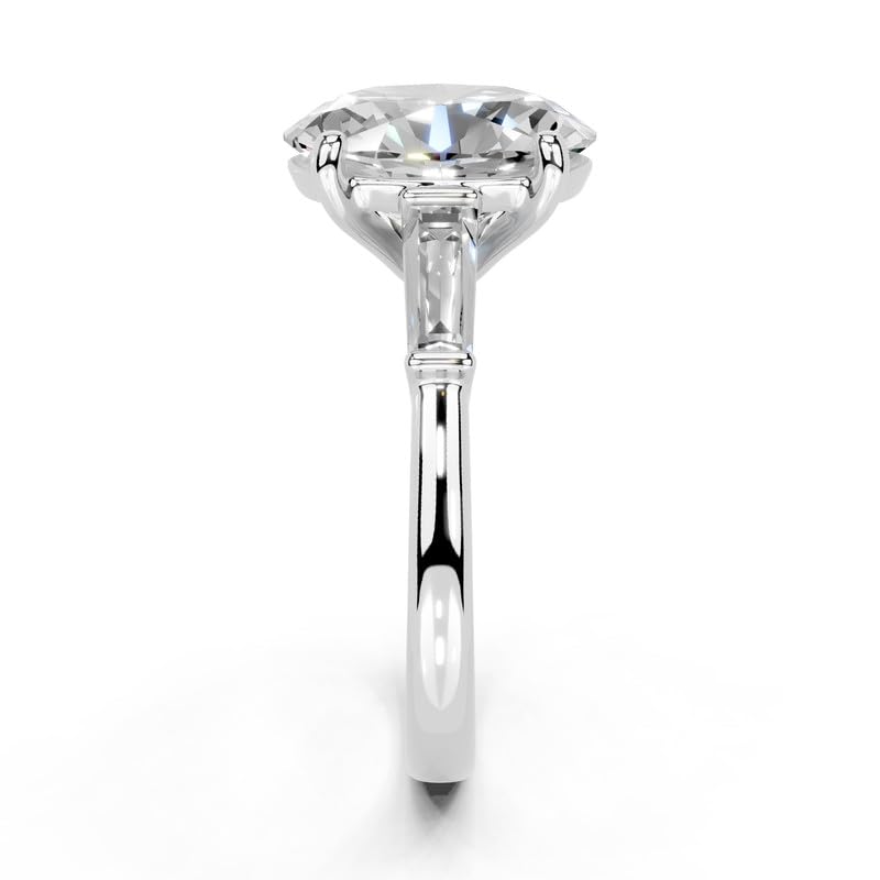 1-5 Carat 14K 18K Gold Platinum Oval Cut 4 Prong Baguette Accent Lab Grown Diamond Ring, Engagement, Anniversary Wedding, IGI Certified Promise Rings for Women (1-5 Ct, F-G Color, VS1-VS2 Clarity)3
