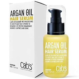 Cab’s Argan Oil – Frizzy Control for Dry, Damaged & Coarse Hair, Nourishing and Repair Shine – Paraben Free, Sulfate Free 1.69 fl oz (Serum With Box)