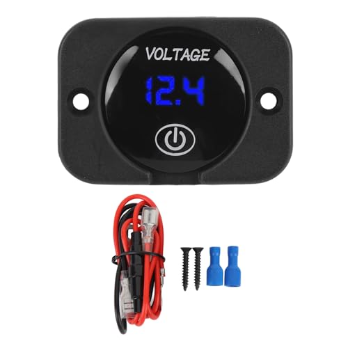 LEDデジタル電圧ゲージタッチスイッチ水耐性電圧計12Vカーボートマリンオートバイ