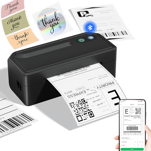 Shipping Label Printer, 4x6 Thermal Bluetooth Label Printer for Small...