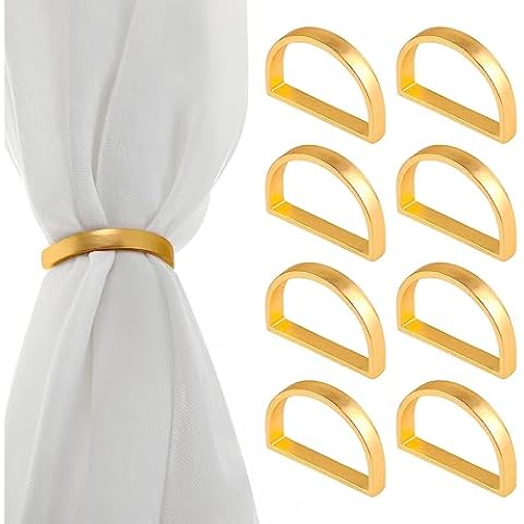 Prasacco Elegant Gold Napkin Rings Set Cover