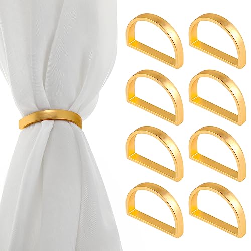 Prasacco 8 Pieces Napkin Rings, Gold Napkin Holder Ring Elegant Gold Napkin Rings Decor Metal Napkin Rings for Table Decoration Valentine Day Thanksgiving Christmas Anniversary Dinners (Gold)