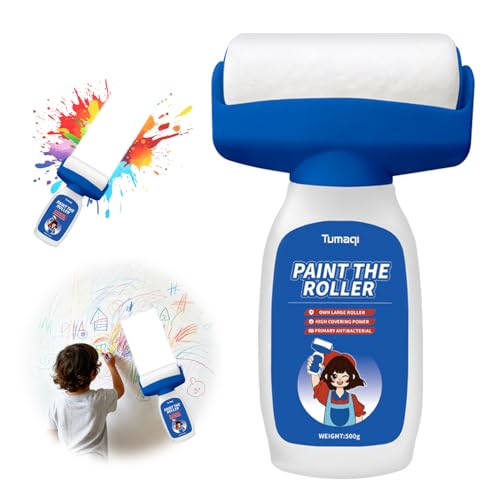 500g Rodillo De Pintura para Reparar Paredes, Portátil de Pintura Blanca Interior, Cepillo rodante para reparación de paredes,Paint Roller para Cubrir Graffiti, Manchas, Rayaduras, Grietas