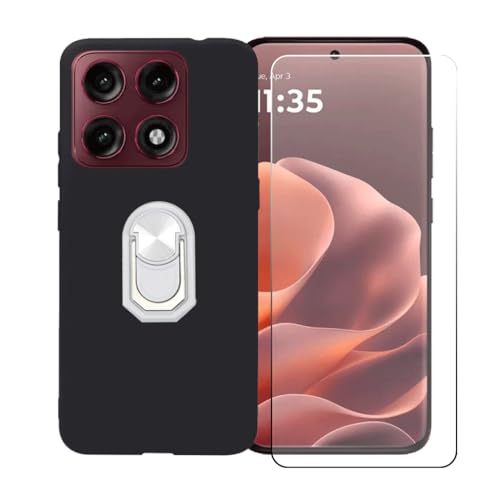 CongJiaLingXi �P�[�X �K�p �� Motorola Edge 70 Pro (6.78") �����O�T�|�[�g+ �����K���X�X�N���[���v���e�N�^�[�A�_��ȃV���R�[���V�F���o���p�[TPU�ی�J�o�[�������,��
