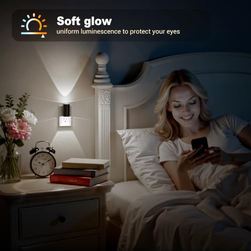 Image of JandCase Night Lights Plug into Wall, Rotating LED Night Light, Cool White