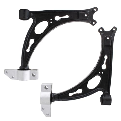 Image of Detroit Axle - 4pc Front End Control Arms Kit for Volkswagen Jetta Golf GTI EOS R32 Rabbit Audi A3 Quattro, 2 Lower Control Arms + 2 Lower Ball Joints Replacement