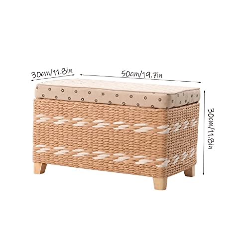 Elegante banquinho de madeira otomana com armazenamento e tampa removível Cubo de mesa lateral para