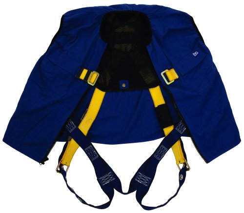 Image of 3M DBI-SALA Delta 1107416 Full Body Non-Reflective Workvest Harness, Back D-Ring, Tongue Buckle Leg Straps, Universal, Blue