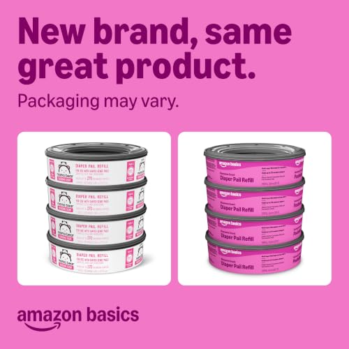Amazon Brand - Mama Bear Blossoms Scented Diaper Pail Refills for Diaper Genie Pails, Odor Control, 1080 Count (4 Packs of 270 Count), Compatible with Diaper Genie Complete, Elite & Expressions Pails - image 2