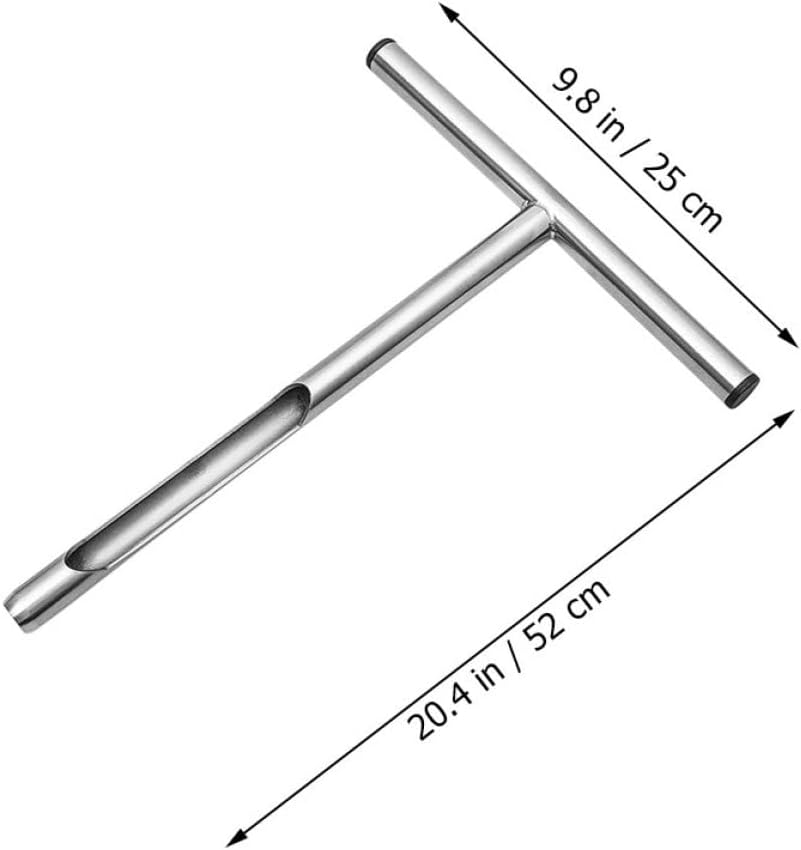 VICASKY Stainless Steel Soil Sampler Probe with T-Handle, 21-inch Metal Core Sampling Tool for Lawn and Garden Soil Testing and Plant Care
