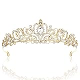 Tiara Kristallkron Krone Damen Mädchen Kristall Tiara Prinzessin Kristall Krone Damen für Hochzeit Junggesellinnenabschied Geburtstag Prom Brautdusche Weihnachten Halloween Kostüm