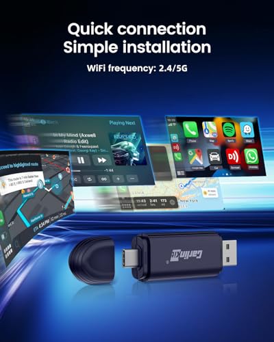 Image of Carlinkit MINI SE, PRO Series Wireless Adapter for OEM Wired CarPlay & OEM Wired Android Auto, Compatible with iOS 10 & Android 10 and Above, Fast Connection, No Latency - Deep Blue