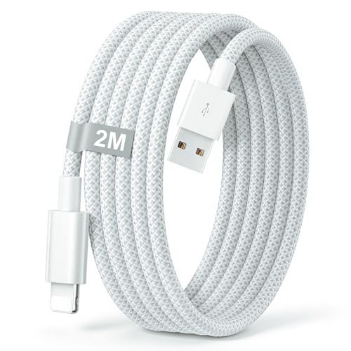 Image of Verilux 18W USB A to Lighting Fast Charging Cable With 480Mbps High-Speed Data Transfer, 2M /6.6FT Lighting Cable Nylon Braided Compatible with iPhone 14 /14 Pro /14 Pro Max /13 /12 /11 /XR /XS /X /8 S
