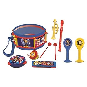 Paw Patrol Chase Marshall Speelgoedmuziek, set van 7 muziekinstrumenten (Trommel, Maracas, Castagnetten, Harmonica…