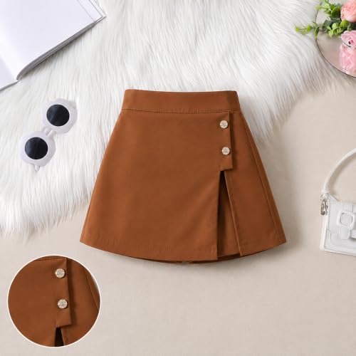 Image of RIYANSHI Girls Sleeveless Ribbed Top & Button Skirt Set