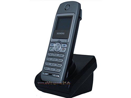 Gigaset handset in charging station, front view