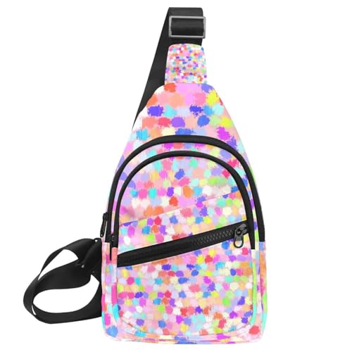 Sac banane avec fermeture éclair pour adulte sacoche de poitrine rose et bleu