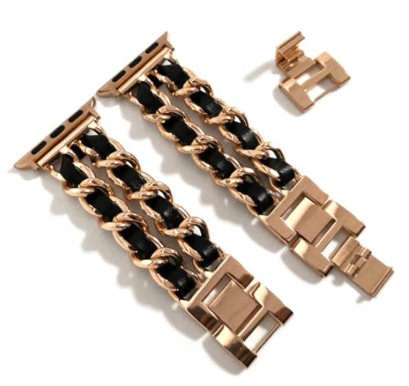 TEEKAOO T2 Luxury Stainless Steel Metal iWatch Strap Band Belt Compatible with IOS Watch 42mm 44mm 45mm Series SE 7/6/5/4/3/2/1 For Women Girls, Premium Bracelet (42mm 44mm 45mm, Rose Gold - T2) (B0B1MW8LP6) Amazon Price History, Amazon Price Tracker