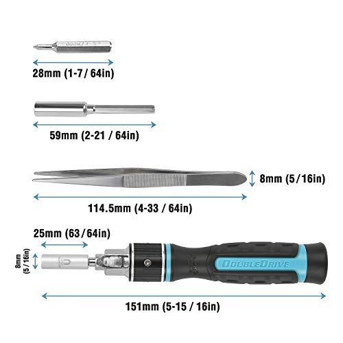 DOUBLEDRIVE Ratcheting Screwdriver Set - 2X Faster, 37-piece Repair Tool Kits for Laptop, PC, Furniture, DIY Hand Work