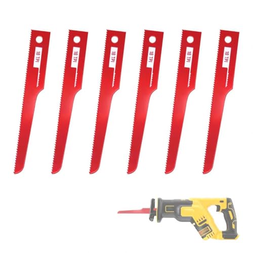 6Pcs P4EV-6 Air Reciprocating Saw Blades(4 18 TPI) for Standard 1/2 Shank