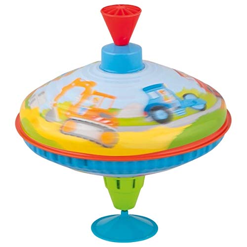 goki 53811 Brummkreisel Baustelle aus Metall mit Brumm-Geräuschen, Durchmesser 18,5 cm – Bild 3