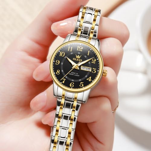 Image of OLEVS Watch Women Silver Stainless Steel Dress Analog Luminous Watch