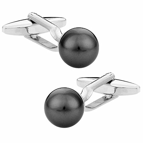 ブラック スワロフスキー パール カフス カフスボタン カフリンクス n01945