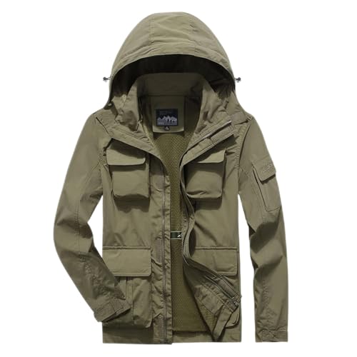 Sunnyuk Chaqueta Hombre Tallas Grandes, Chaqueta De Softshell Chaqueta Cortavientos Cortavientos Chaqueta De Senderismo Exteriores Abrigo Otoño Invierno Abrigo Ropa De Abrigo