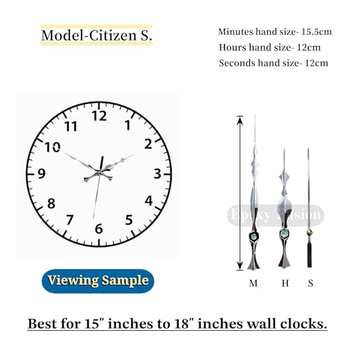 Image of Glossy Silver Metal Clock Hands Replacement Set - Modern Metallic Needles for DIY Wall Clock Making, Resin Art & Crafts (Set of 1) (Citizen Silver)