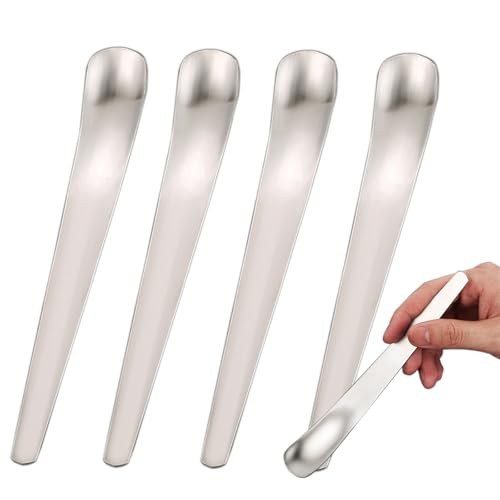 Lot de 5 cuillères à latte macchiato - Manche long de 19,5 cm - Cuillère à glace en acier inoxydable - Idéal pour le café glacé, le thé glacé, le milkshake, les boissons fraîches