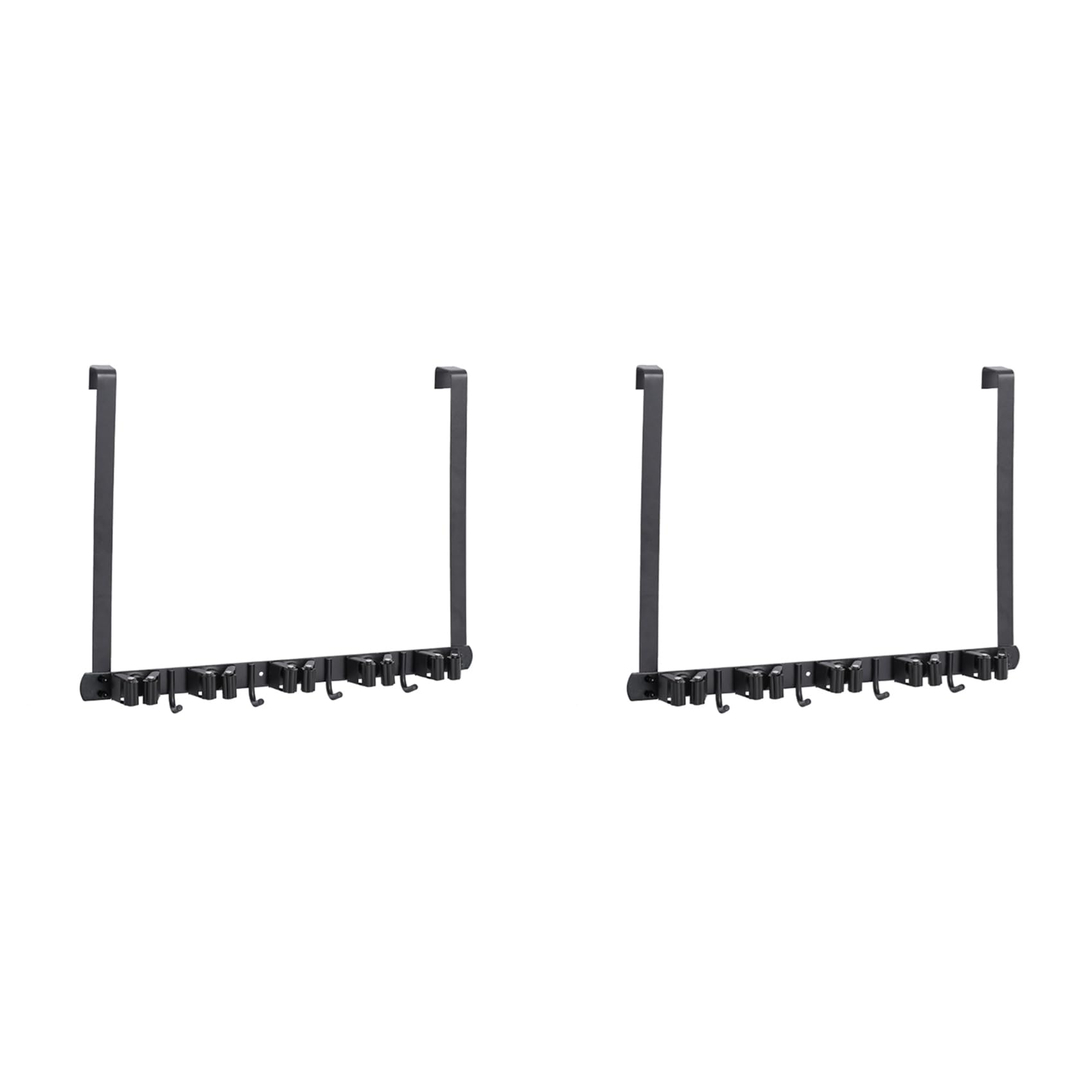 Hndhbfgrt 2X Broom Holder Door Mount,over the Door Broom and Mop Holder with 2 over Door Hooks,Broom Hanger,Tool Rack Organizer
