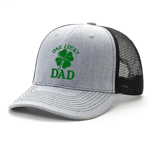 One Lucky Dad Leaf Dad St Patrick's Day Cute Hats for Men's Light Weight Youthr Trucker Cap2