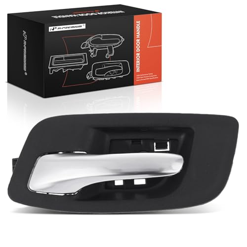 A-Premium Front Driver Interior Door Handle Without Memory Button Hole - Compatible with Dodge Charger 2011-2014 & Chrysler 300 2011-2020 - Black Housing with Silver Lever