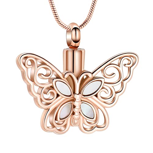 Collier urne papillon pour cendres, le médaillon commémoratif pour garder son souvenir près du cœur