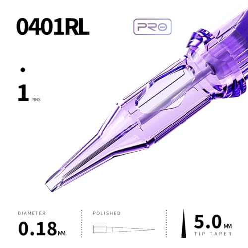 Image of Mast Tattoo Pro Tattoo Needles 0401RL 0.18MM Ultra-Fine Round Liner Fine Detail Needles for Permanent Makeup Liner Hair Scalp Microblading