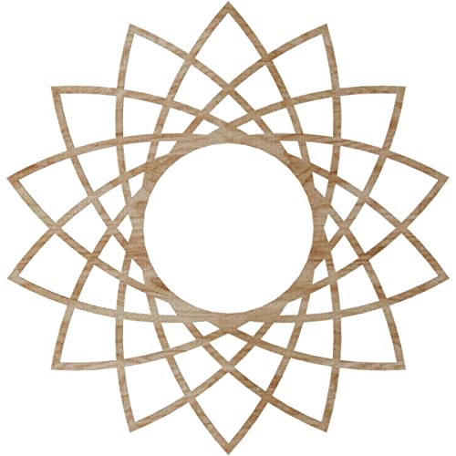 Image of Ekena Millwork 32 inchOD x 12 3 /8 inchID x 3 /8 inchT Eleanor Wood Fretwork Pierced Ceiling Medallion, Red Oak