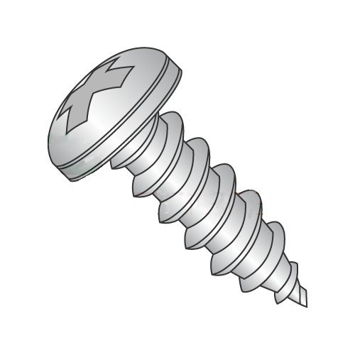 #12 x 2 Type A Self-Tapping Screws/Phillips/Pan Head / 18-8 Stainless Steel (Carton: 1,000 pcs)