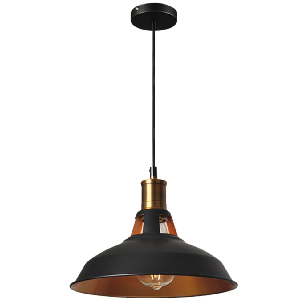 SHUANGZ Black Finish,Ceiling Lamp Pendant Light Modern Retro 1 Lamp Chandeliers Industrial Style Adjustable Metal Hanging Light Fixture For Farmhouse Restaurant Loft Kitchen