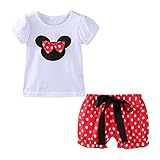 Mud Kingdom Toddler Girls Holiday Outfits Cute Clothes Short Sets 18-24 Months Red