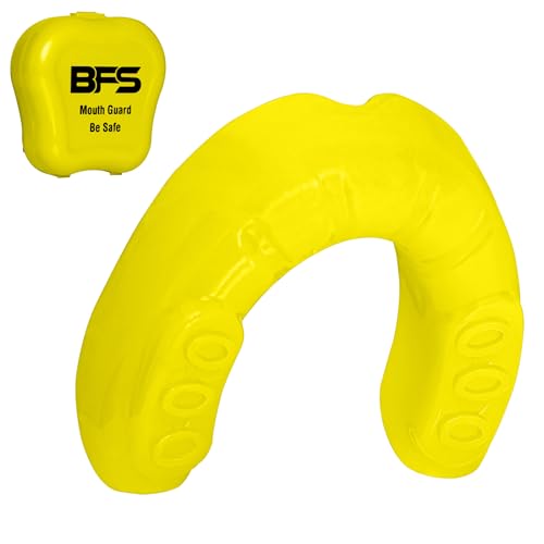 BFS IMPEX Protector bucal deportivo para niños, jóvenes, niñas, adolescentes con funda (sin BPA) para boxeo, artes marciales, karate de artes marciales, lacrosse, fútbol, fútbol y todos los deportes