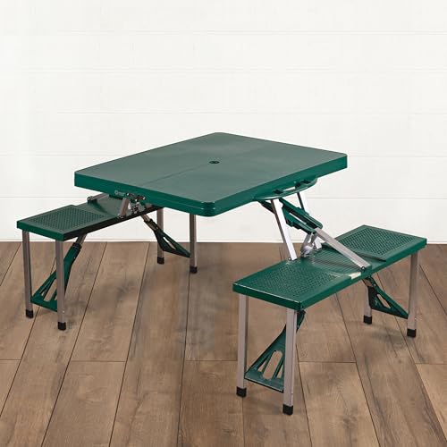 Image of PICNIC TIME NFL Picnic Table Portable Folding Table with Seats and Umbrella