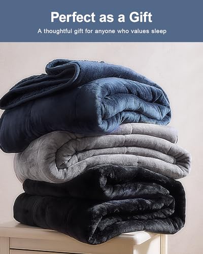 Super Fuzzy Soft Sherpa Fleece Weighted Blanket, 15 lbs Dual Sided Fluffy Heavy Weighted Blankets for Adults - No Bunching with Double Layers of Soft Inner Lining (48"x 72", 15 Pounds)