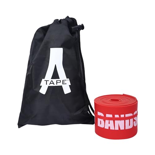 Image of A-TAPE Muscle Floss Bands (5' Ft Long X 2 inch inch Width)- Compression Bands - for Improving Movement, Increasing Circulation & Reducing Soreness (Red (Heavy))
