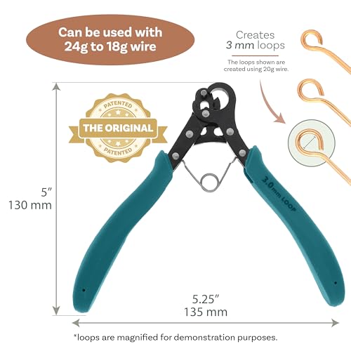 Image of The Beadsmith Original One Step Looper | Create and Trim Consistent 3 mm Loops for Jewelry Making, Use With 24-18g Craft Wire (Patented)