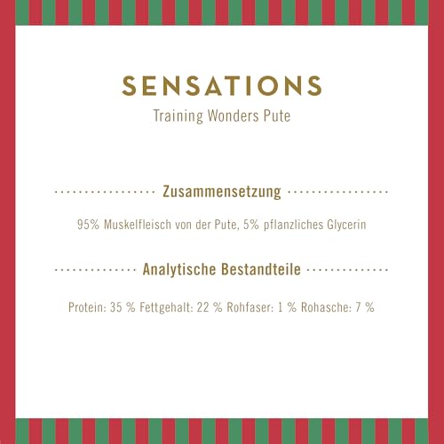 Terra Canis Sensations - Training Wonders 90g I Ideal für Training und Hundeschule I Premium Snack für Hunde in 100% Lebensmittelqualität Aller Rohstoffe I Getreidefrei & glutenfrei (Pute)