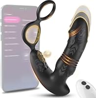 Analvibratoren für Mann Prostata-Massageger Perineum Stimulator 3 In 1 Sexspielzeug für die Männer mit Penisring 10 Vibrationen + 10 StoßModi Analplug Anal Vibrator Anal Dildo für Männer