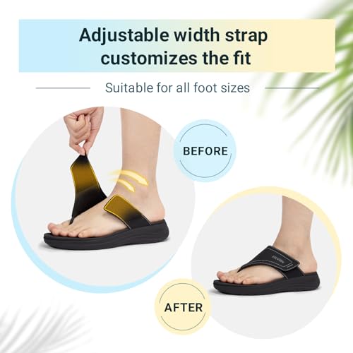 FitVille Wide Flip Flops for Women with Arch Support Wide Width Flip Flops for Women Beach Non Slip2