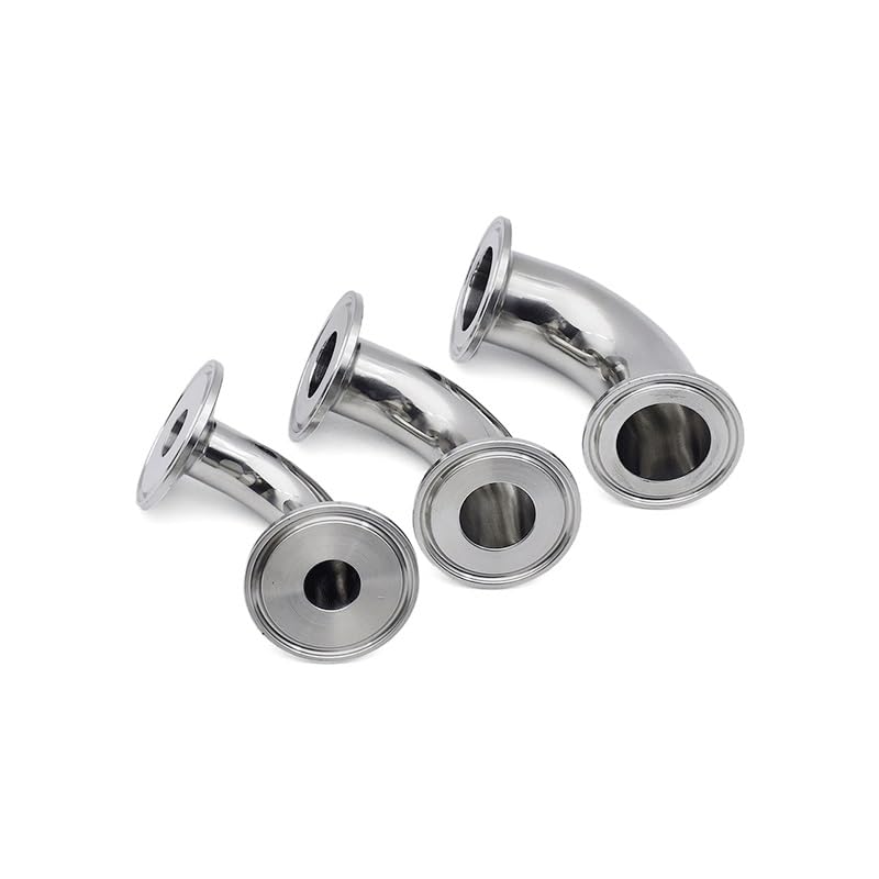 Tri Abrazadera de Acero Inoxidable, instalación de tuberías con Codo de 90 Grados | SUS316,45mm Ferrule 64