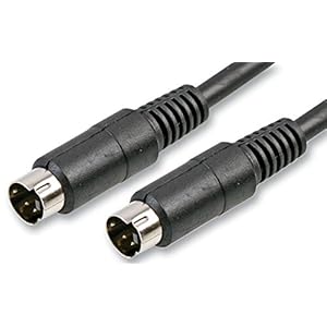 9.84ft 4 Pin Mini-DIN (S-VHS) Plug to Plug Lead, Zwart