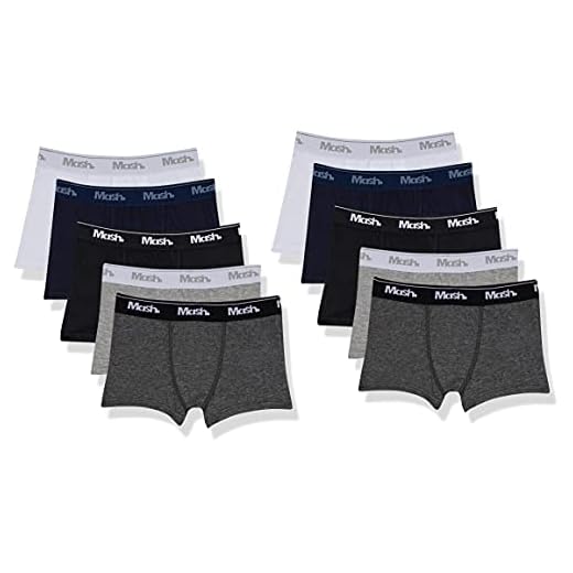 Kit 10 Cuecas Boxer Alg Infantil El, Mash, Menino, Branco/Azul Marinho/Preto/Cinza Mescla/Cinza Escuro, P